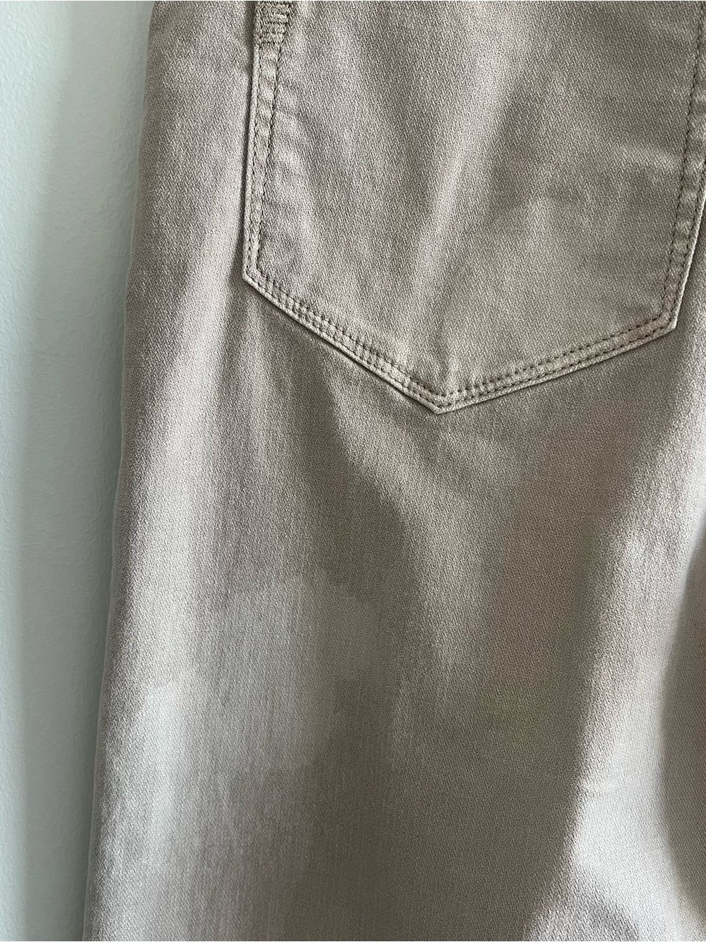 Paige Ari Wide Leg Pants Tan Drawstring High Waist Cotton Ankle size 27 flawed - Picture 6 of 7